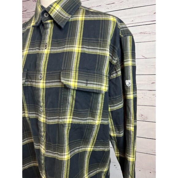 Kuhl Plaid Shirt Wool Blend Mens size Large Long sleeve Mountain Grown Button Up - Picture 3 of 12
